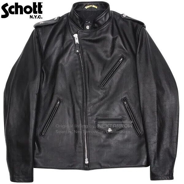 Schott Schott 603us knight stand-up collar, heavy cowhide Size US S / EU 44-46 / 1 - 1 Thumbnail