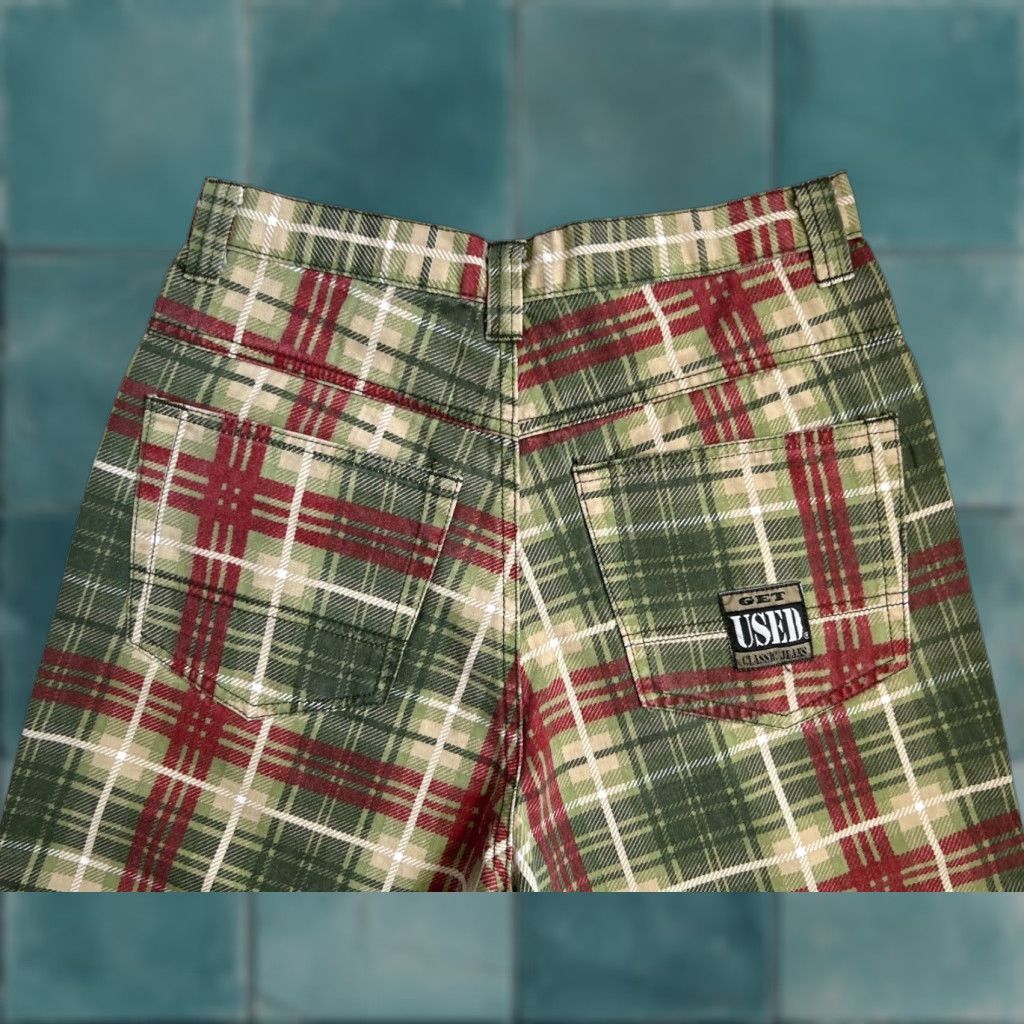 Wrangler VINTAGE Wrangler Plaid Denim Shorts Mens 29 Green 90s Deadstock NWT Cotton Denim Jeans Shorts Size US 29 - 1 Thumbnail