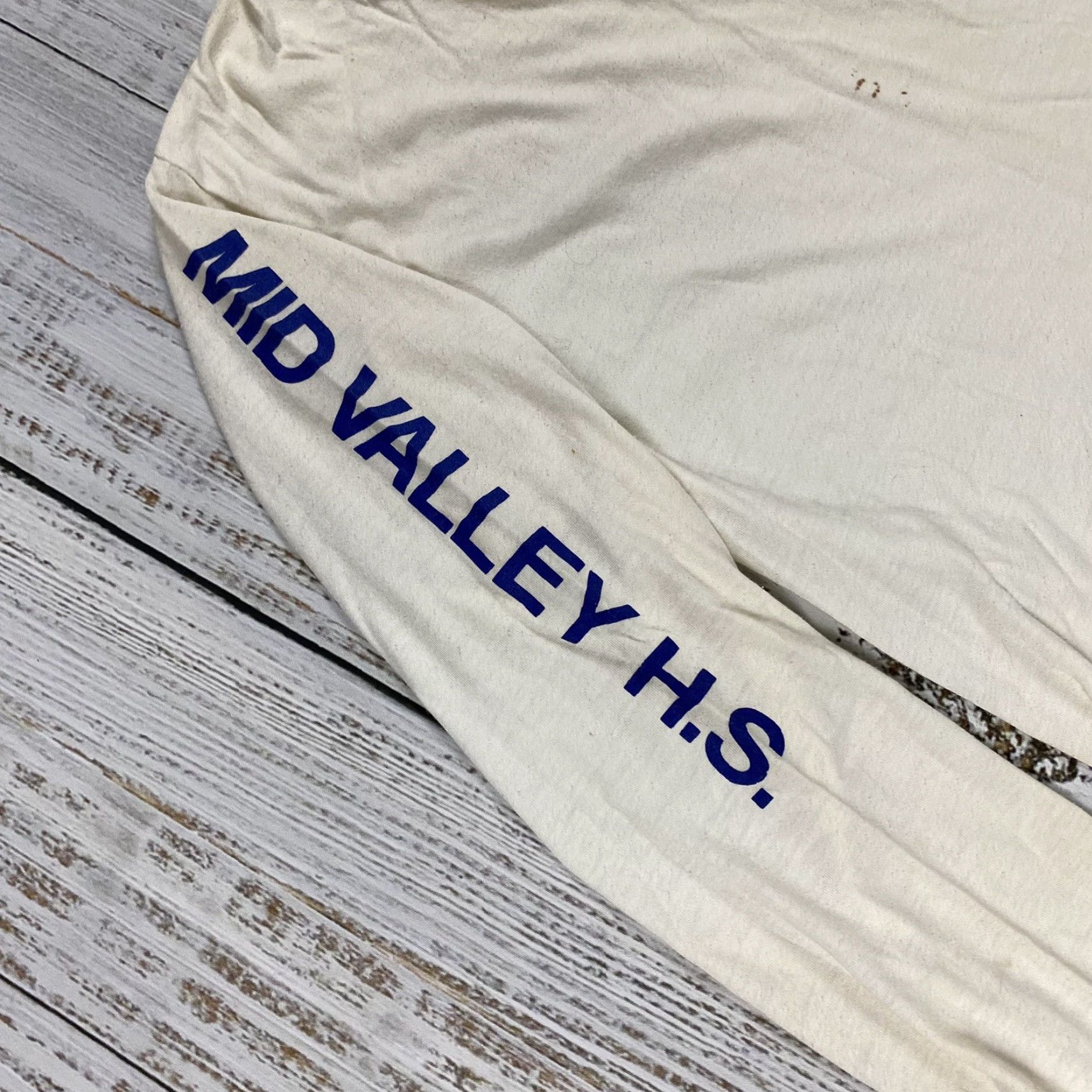 Vintage VINTAGE 1980s Screen Stars Football Long Sleeve T-Shirt Unisex Adult Medium White Spartans Throop PA Size US M / EU 48-50 / 2 - 3 Thumbnail