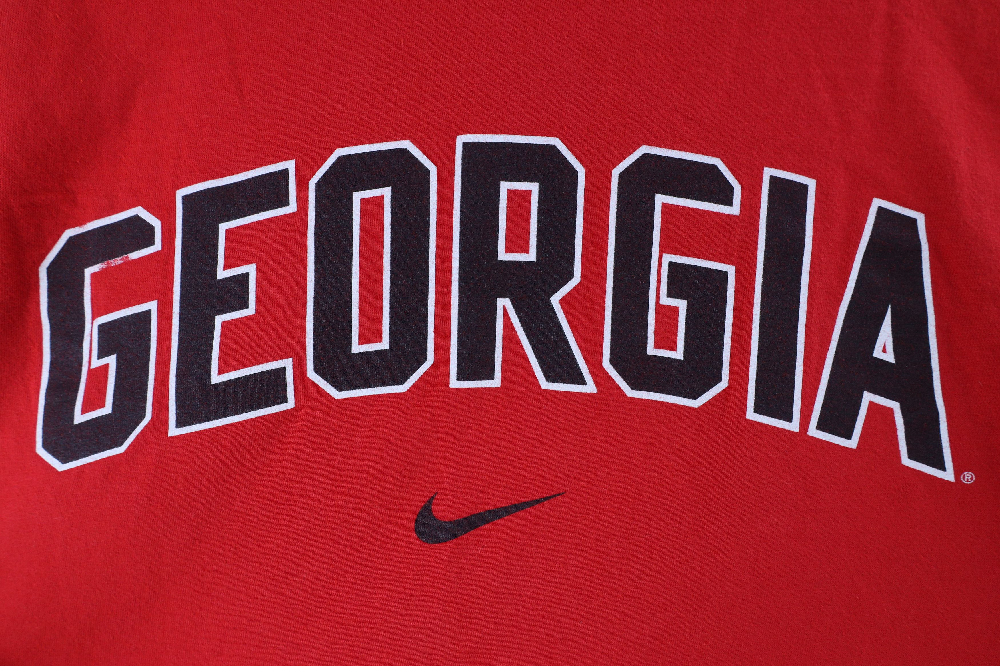 Nike × Vintage Vintage Nike Center Swoosh University of Georgia T-Shirt Red Size US M / EU 48-50 / 2 - 4 Thumbnail