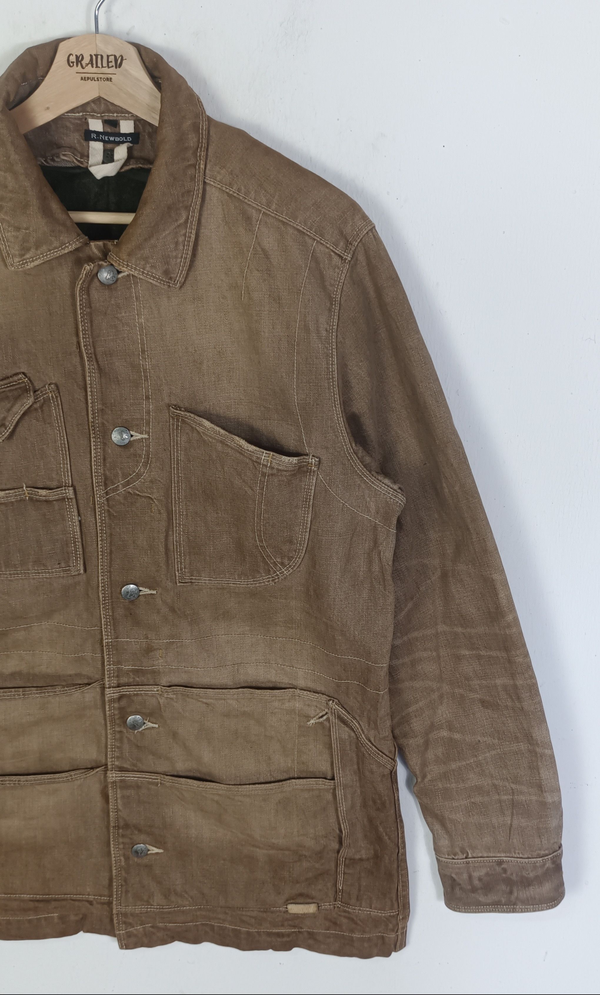 R.Newbold R.Newbold 8 Pocket Bodder Pattern Denim Jacket Size US L / EU 52-54 / 3 - 6 Thumbnail