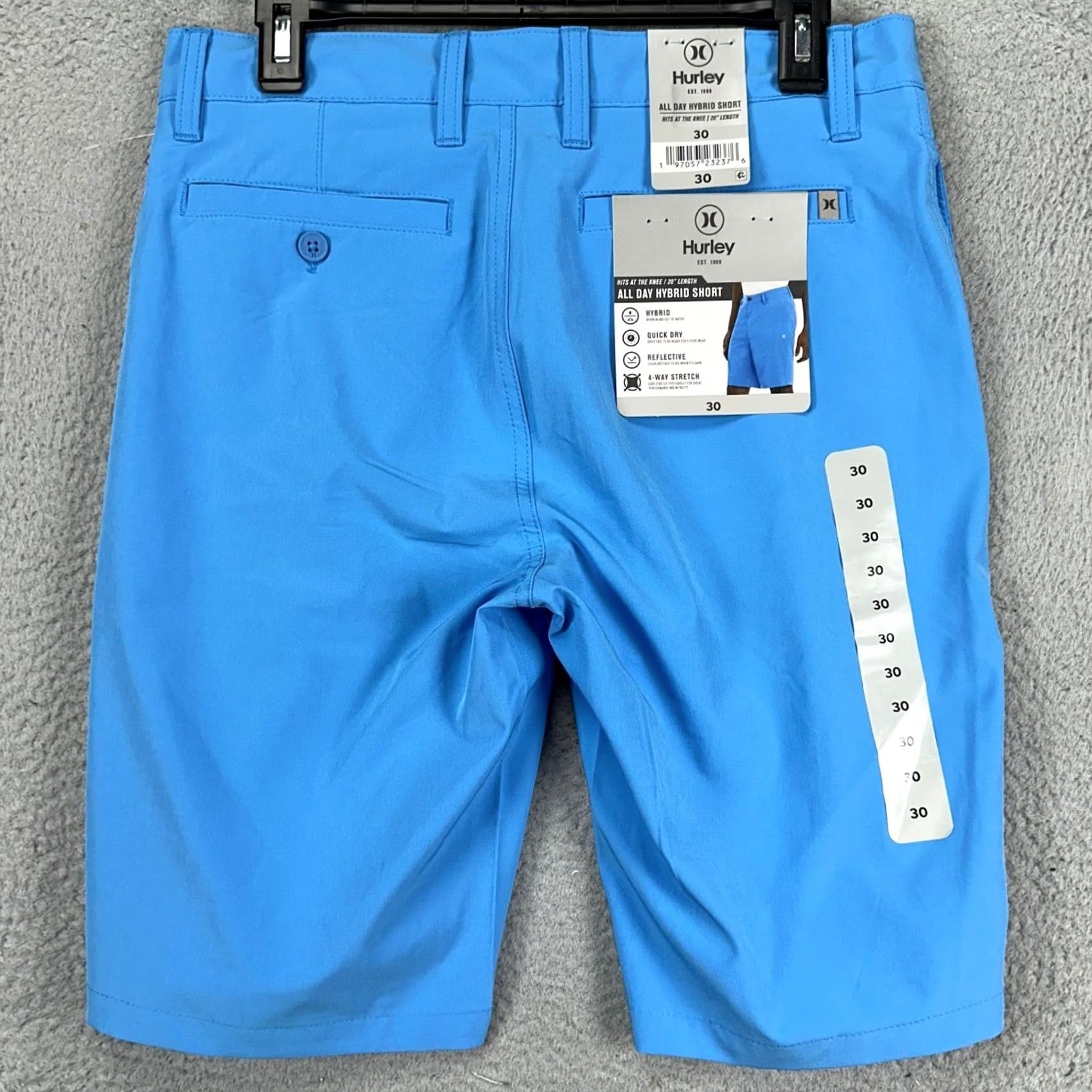 Hurley Hurley Mens All Day Hybrid Shorts 30 Blue Stretch Flat Front Pockets Logo NEW Size US 30 / EU 46 - 2 Thumbnail