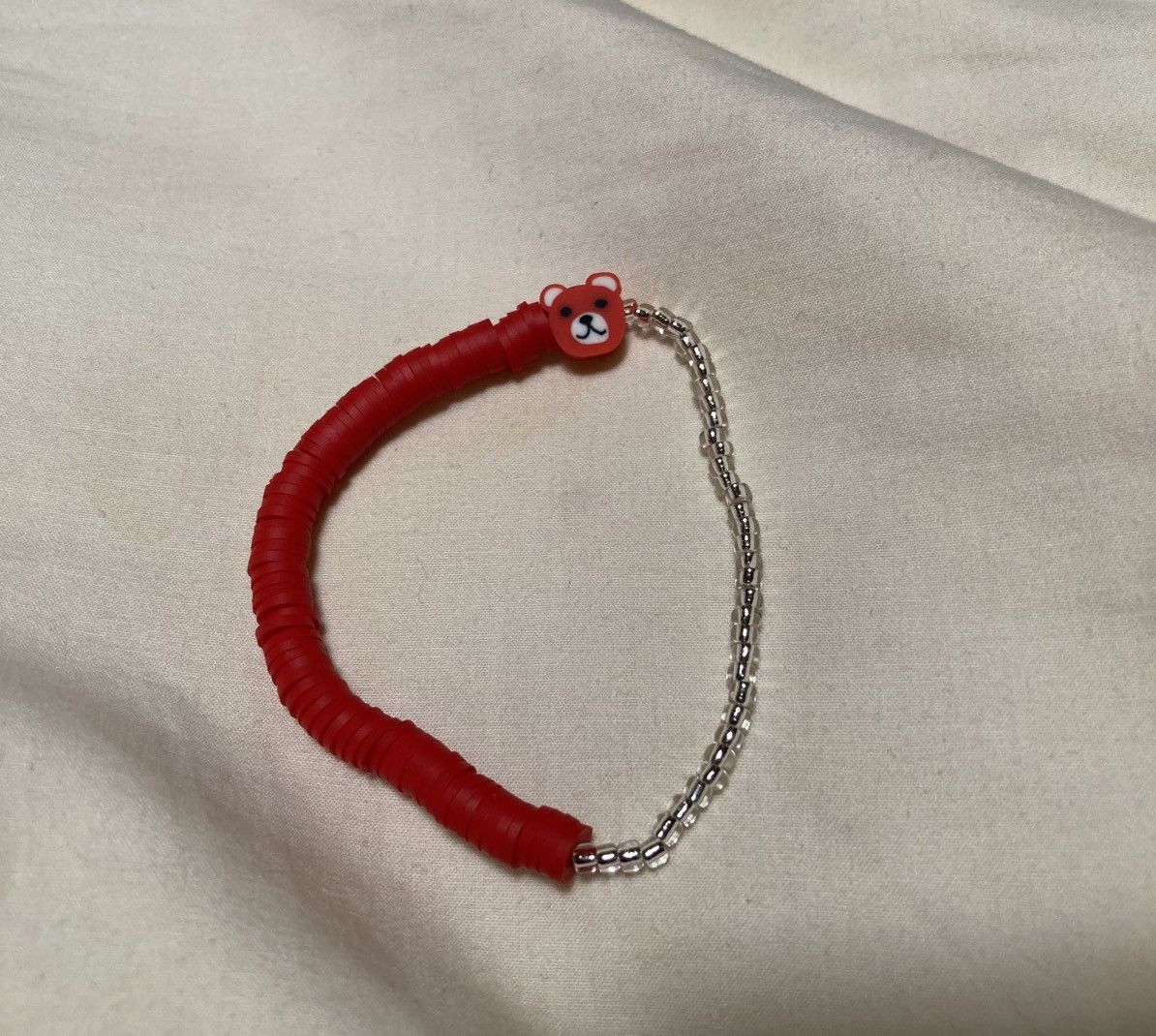 Other Red heishi beaded and teddy bracelet. Size ONE SIZE - 1 Preview
