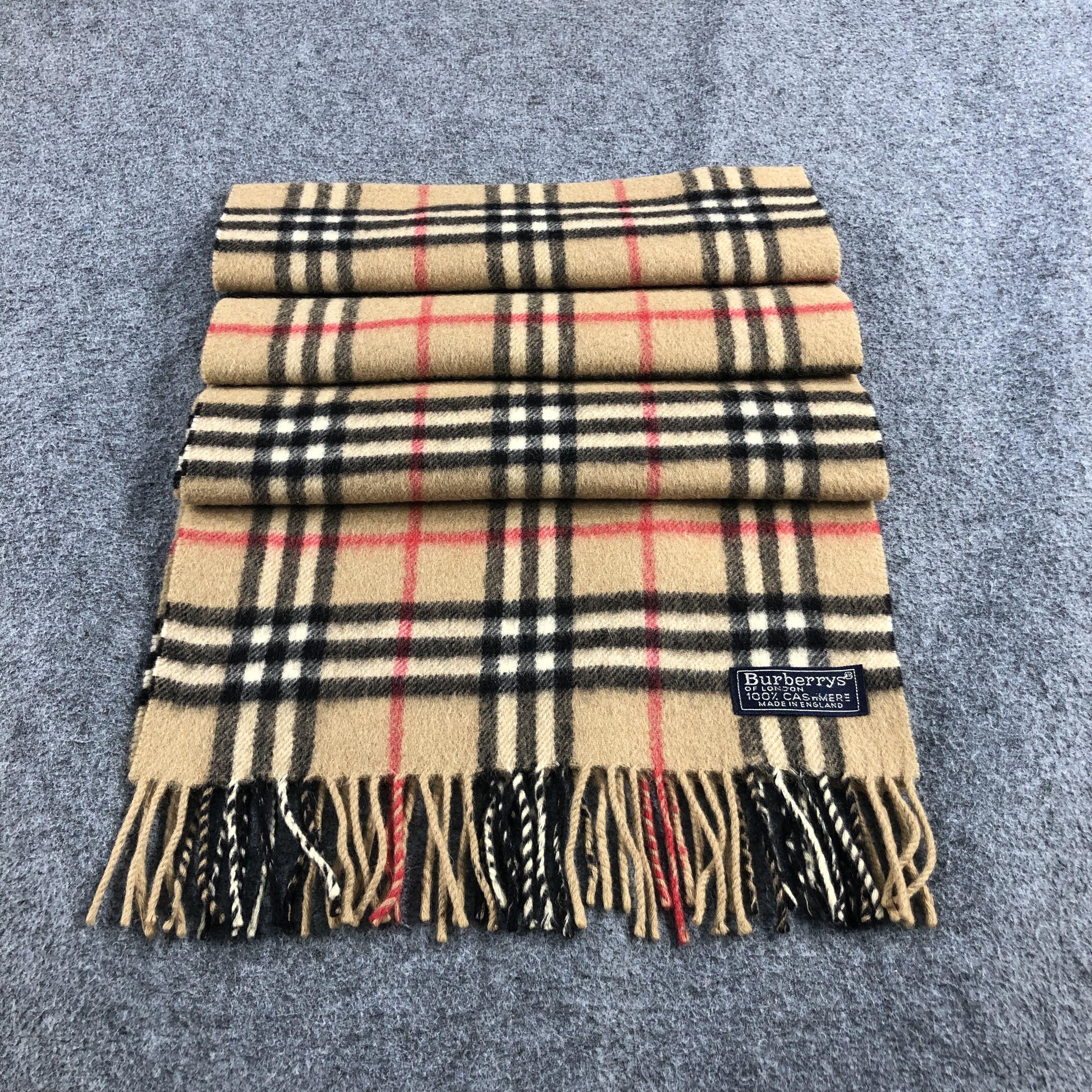 Burberry Burberrys Nova Check Tanned Cashmere Scarf Muffler V898 Size ONE SIZE - 3 Thumbnail