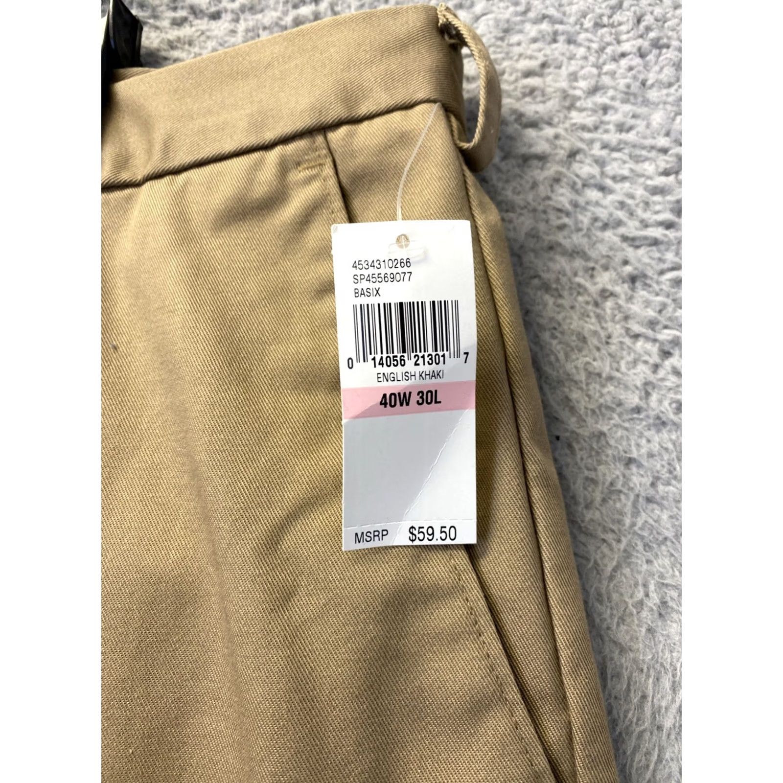 Izod Izod American Chino Pants Mens 40x30 Light Brown Regular Fit Flat Front Cotton Stretch /0829 Size US 40 / EU 56 - 2 Thumbnail