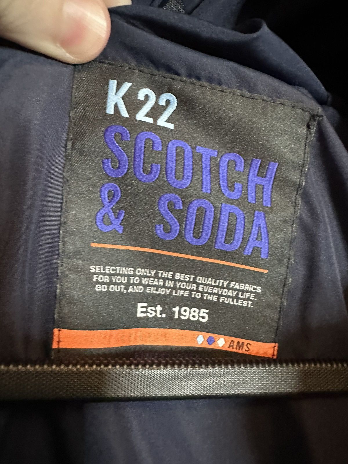 Scotch & Soda Zip-up hooded blue puffer coat Size US XL / EU 56 / 4 - 11 Thumbnail