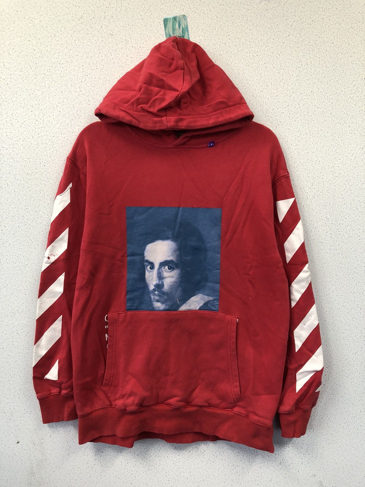 image of Off-White X Virgil Abloh Bernini Business Hoodie in Red, Men's (Size Medium)