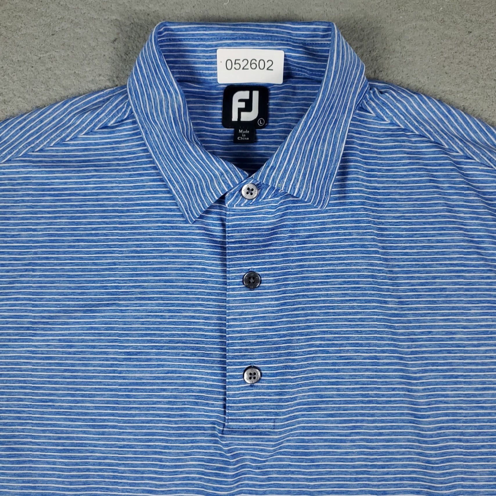 Footjoy FJ Polo Shirt Mens Large Blue Striped Short Sleeve Collared polo shirt Men Size US L / EU 52-54 / 3 - 3 Thumbnail