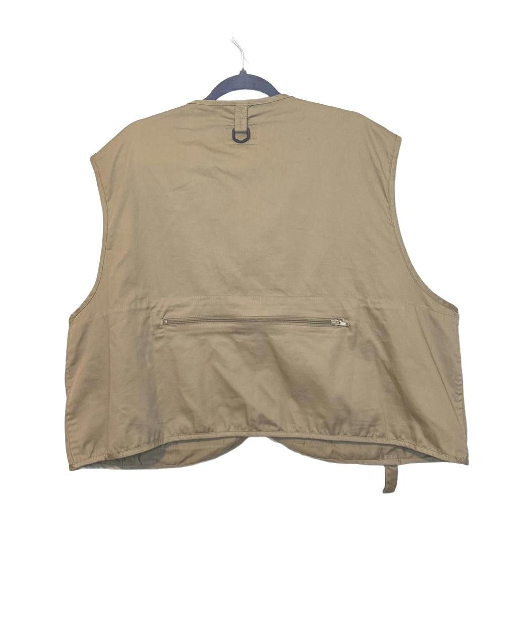 Designer Vintage boxy Crop Khaki Utility Vest 14 Pockets Size US L / EU 52-54 / 3 - 2 Thumbnail