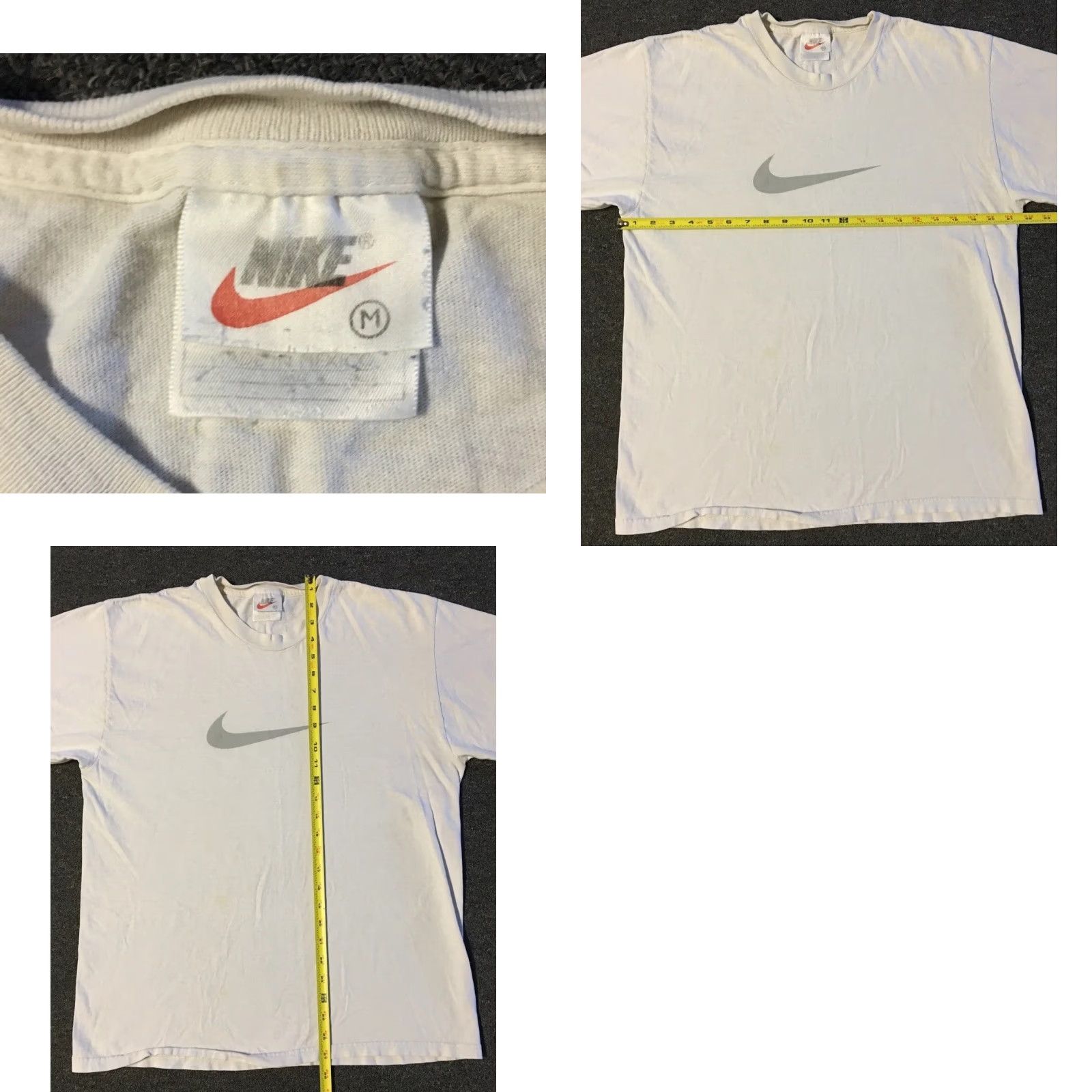 Nike VINTAGE Nike Faded Big Center Swoosh Shirt M 90s Hip Hop Grunge White Mens shirt Size US M / EU 48-50 / 2 - 8 Thumbnail