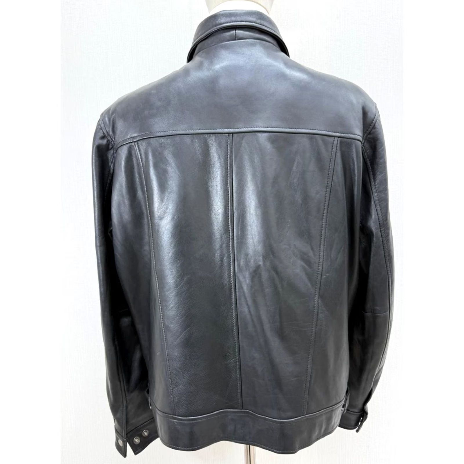 Vintage VINTAGE Men's Italian Sheepskin Genuine Leather Jacket Premium Black Coat M Black Leather Jacket Mens Regular XS? Size US M / EU 48-50 / 2 - 2 Thumbnail