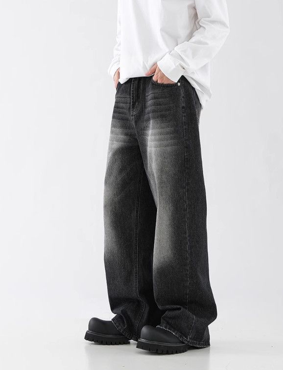 Japanese Brand Men's Retro Casual Washed Clean-Fit Straight-Leg Jeans Size US 32 / EU 48 - 2 Thumbnail