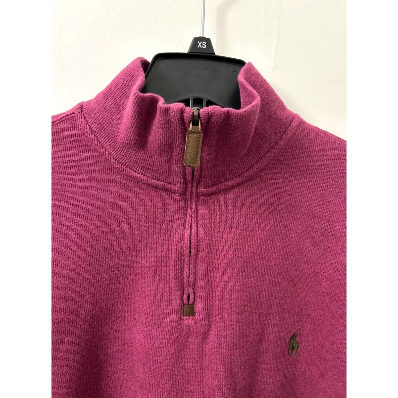 Ralph Lauren Polo Ralph Lauren Sweater Mens L Pink 1/4-Zip Pullover Cotton Knit Rib-Knit Pony Logo Embroidered Solid Long Sleeve Classic Fit Fall Winter Spring Size US L / EU 52-54 / 3 - 5 Thumbnail