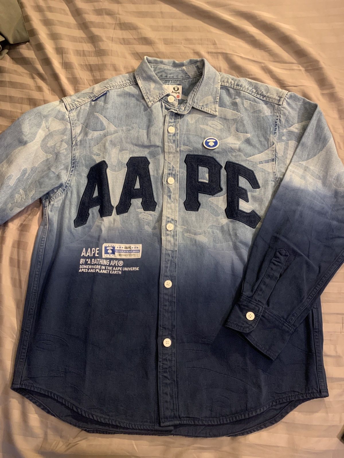 Aape Bape Camo Denim Jacket (Button Down) Size US M / EU 48-50 / 2 - 1 Thumbnail