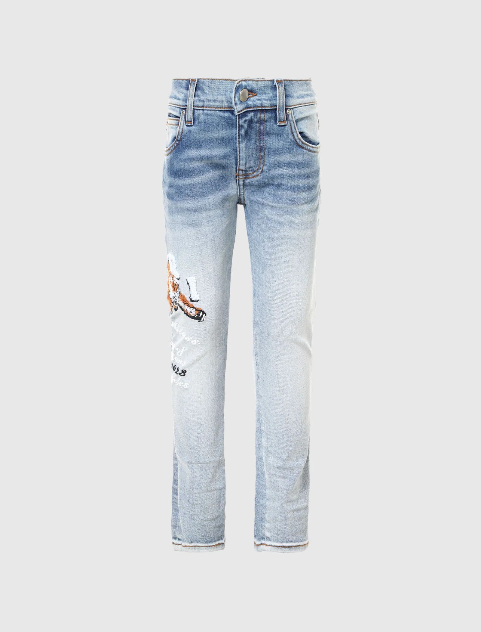 o1w1db11224 KIDS Logo Embroidered Jeans in Indigo