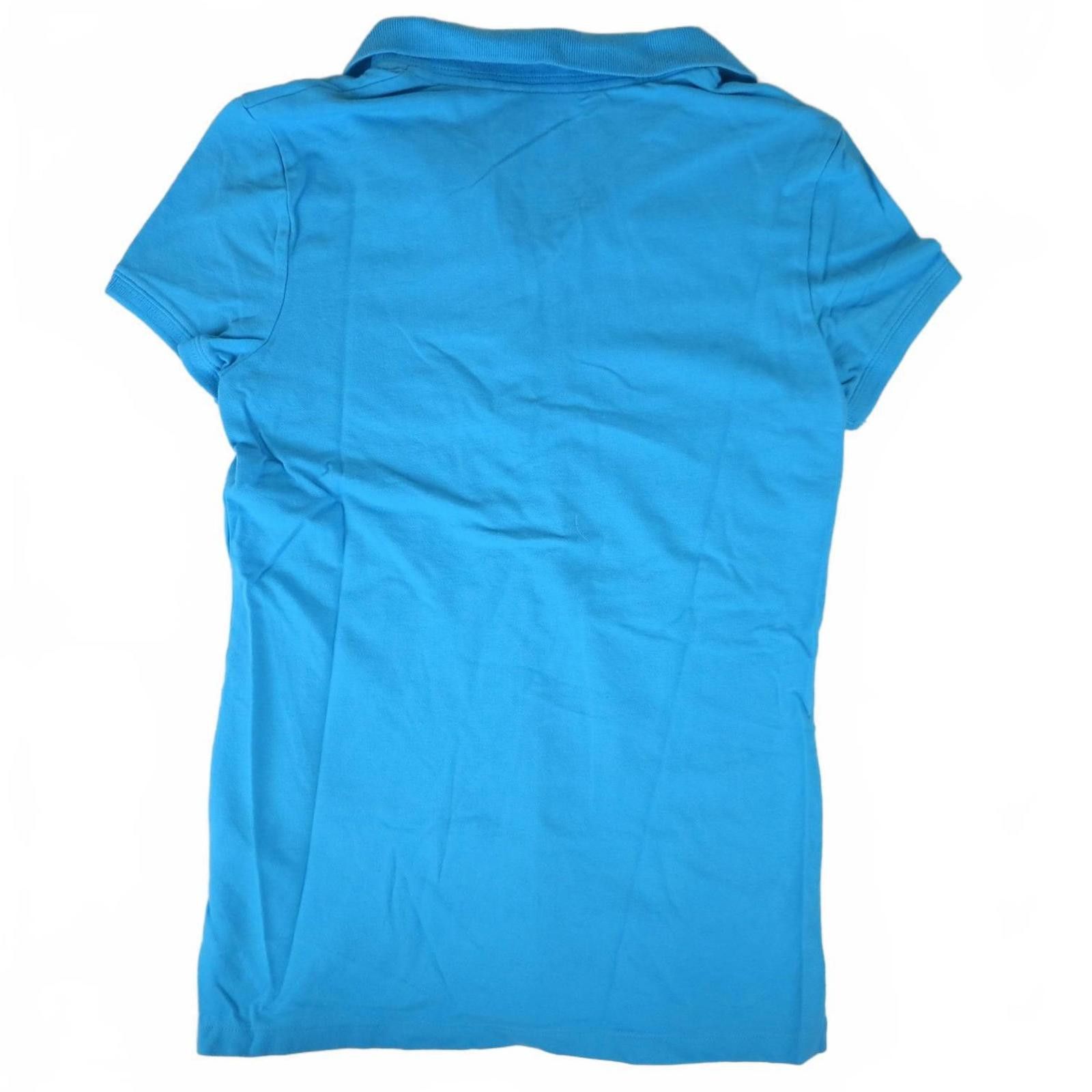 Aeropostale Women's L Aeropostale Blue Stretch Polo Shirt Size L / US 10 / IT 46 - 6 Thumbnail
