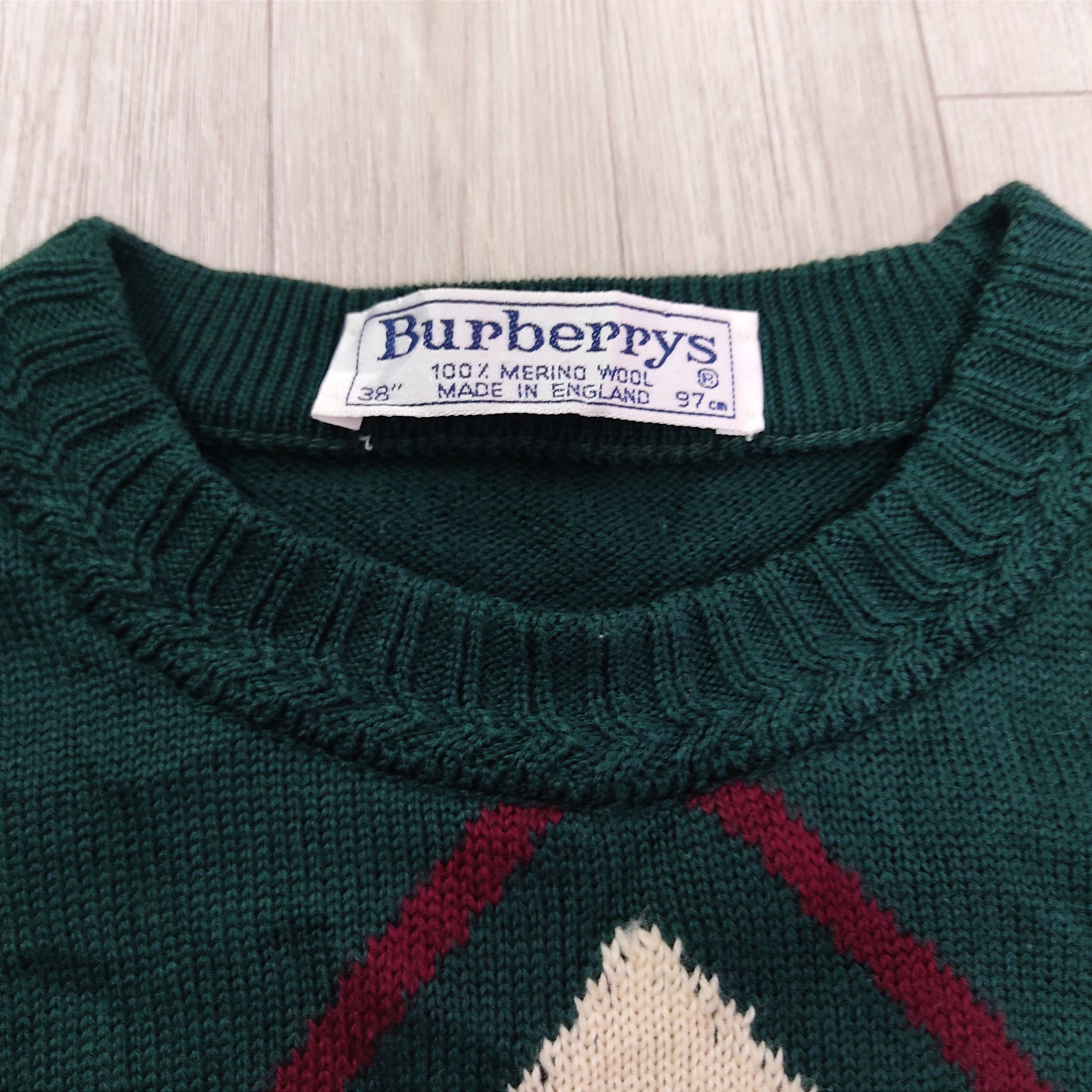 Aran Isles Knitwear × Burberry Vintage BURBERRYS LONDON Knit Merino Wool Sweater Size US M / EU 48-50 / 2 - 8 Thumbnail