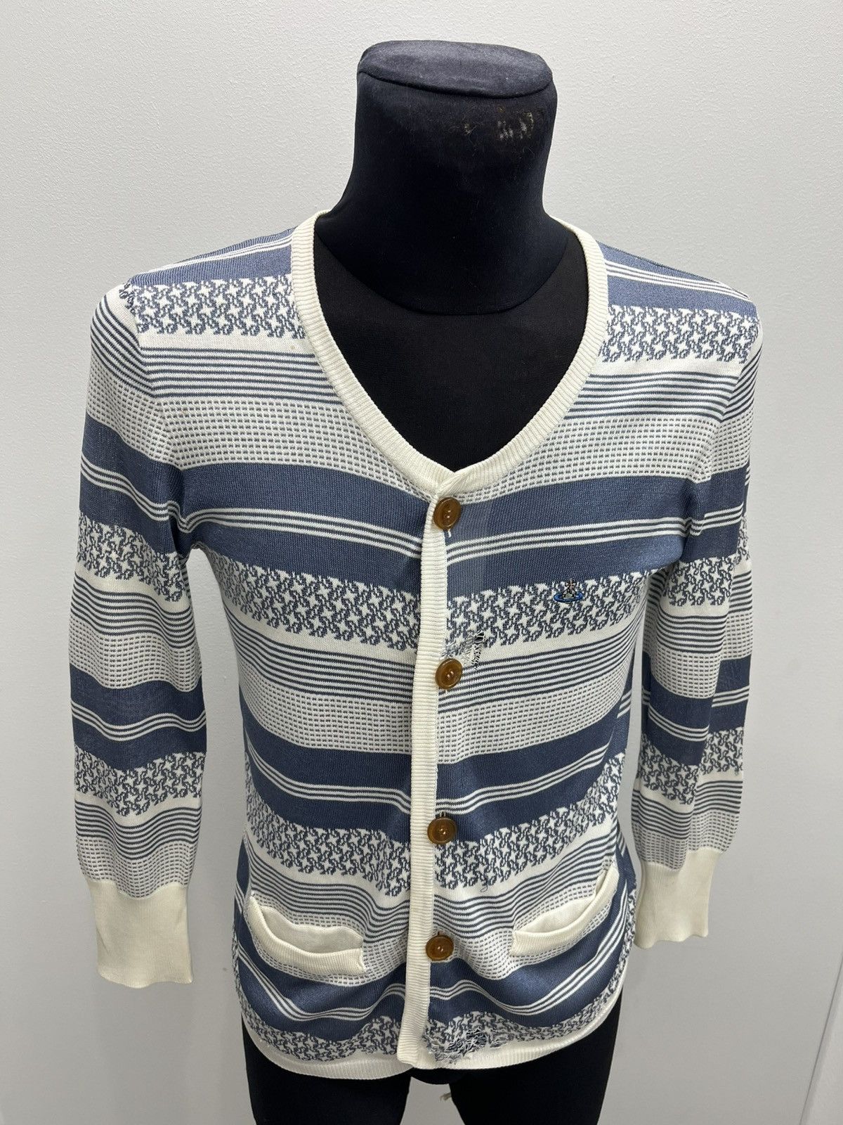 Vivienne Westwood Vivienne Westwood Man Distressed Knit Cardigan Sweater Size US M / EU 48-50 / 2 - 1 Thumbnail