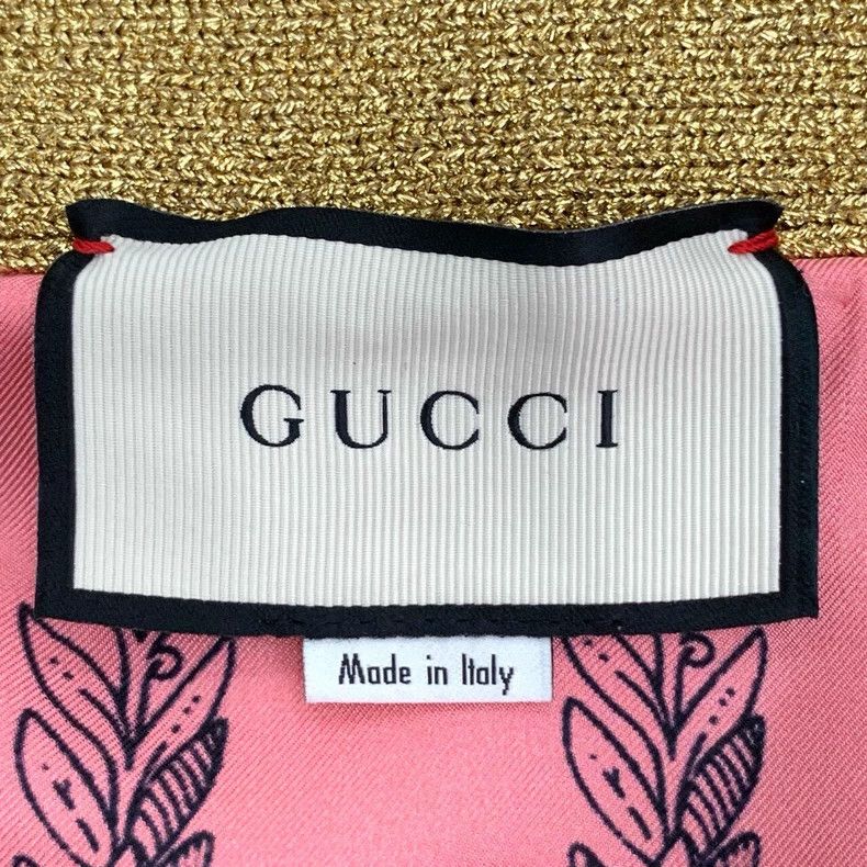 Gucci Gucci Ruffle decorative floral pattern inlaid V-neck wool m Size US XS / EU 42 / 0 - 6 Thumbnail