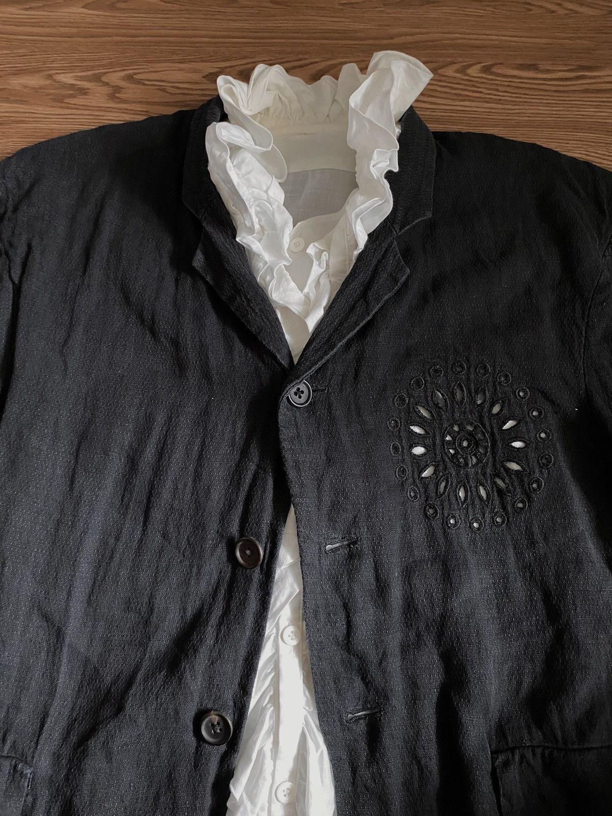Yohji Yamamoto Yohji Yamamoto Pour Homme Fireworks Cut-Out Jacket SS87 Size US M / EU 48-50 / 2 - 1 Thumbnail