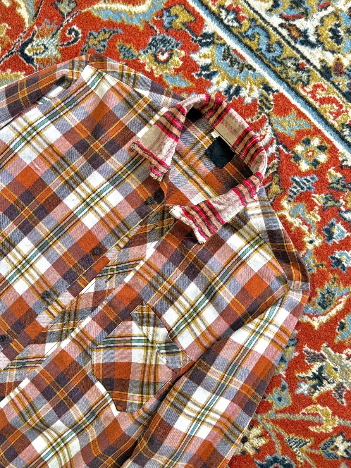 Vintage 80s Vintage Flannel Distressed Reconstructed Check Shirt Size US L / EU 52-54 / 3 - 13 Thumbnail