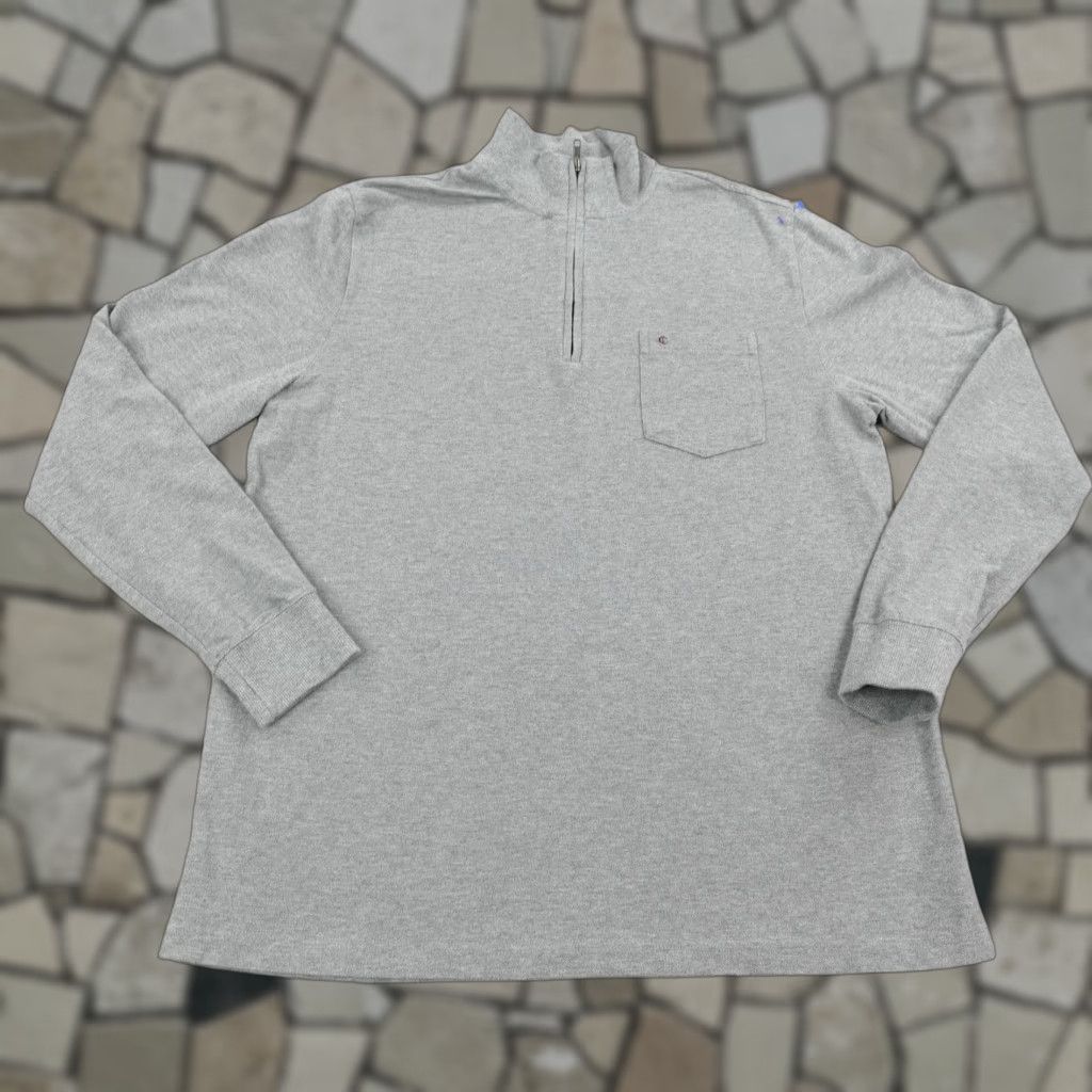 Vintage Criquet Sweater Mens Large Gray Organic Cotton 1/4 Zip Mock Neck Knit Outdoor Pullover Casual Size US L / EU 52-54 / 3 - 1 Thumbnail