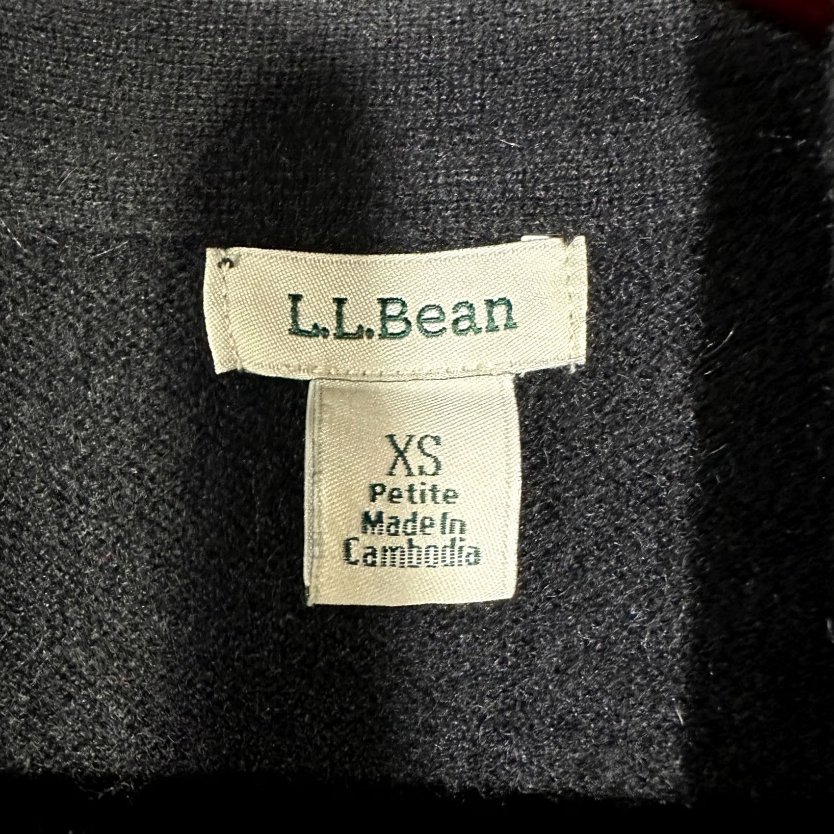 Vintage L.L Bean Sweater Womens PXS Black Cashmere Cardigan Open Front Pockets Size XS / US 0-2 / IT 36-38 - 5 Thumbnail