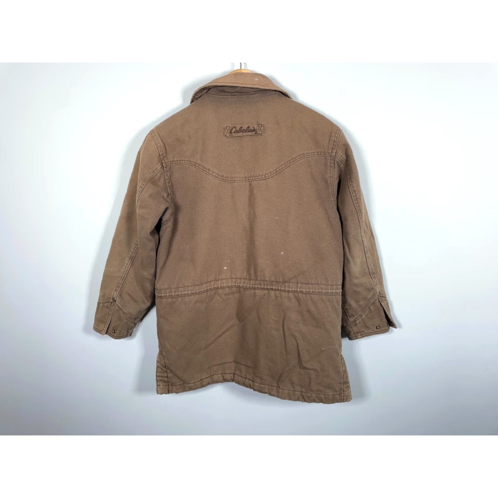 Vintage Cabela's Fleece Lined Canvas Chore Jacket Women's Medium Brown Blanket Stripe Size M / US 6-8 / IT 42-44 - 2 Thumbnail