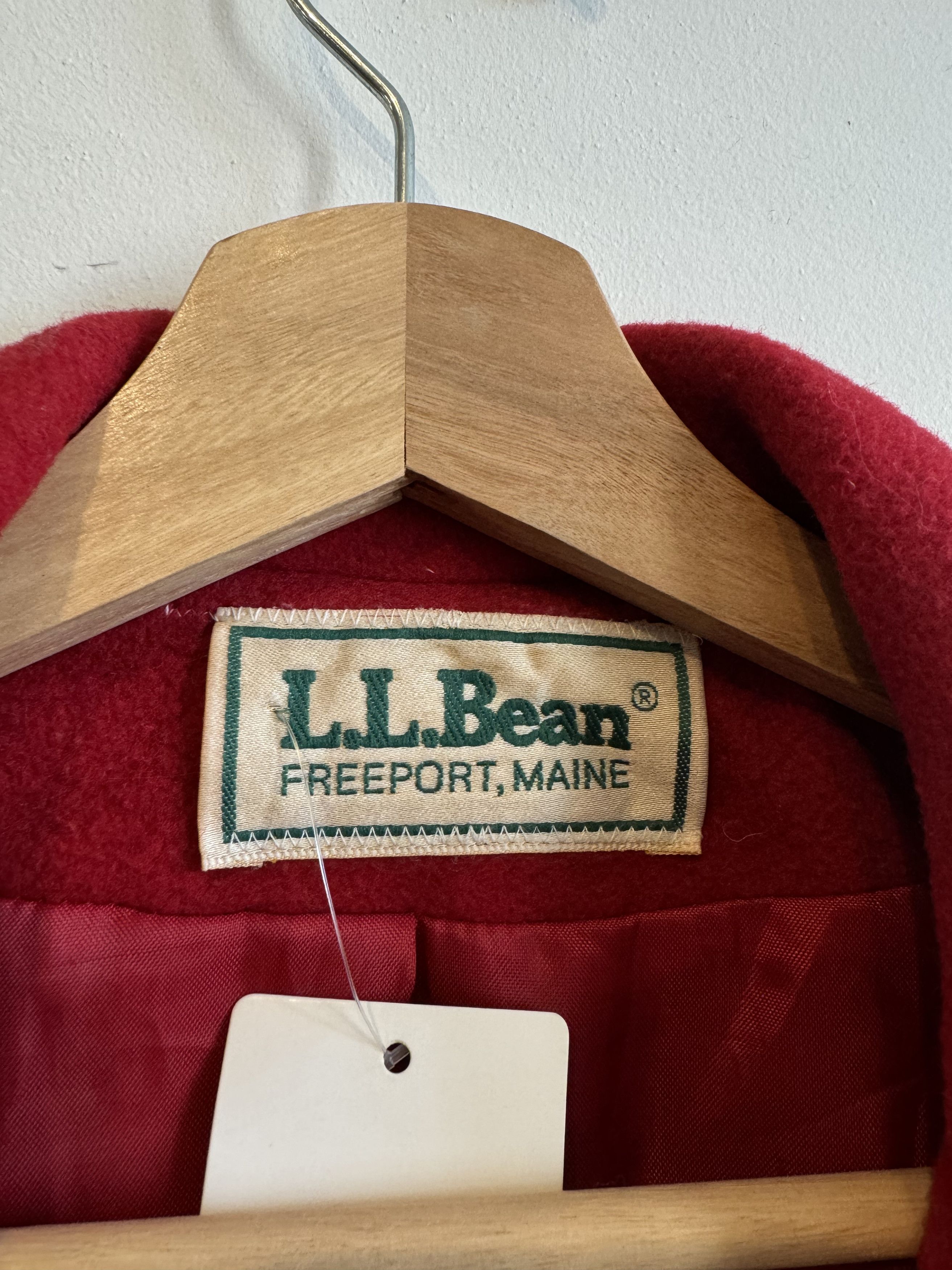 L.L. Bean 90s LL Bean Red Wool Trench Coat Size XL / US 12-14 / IT 48-50 - 2 Thumbnail