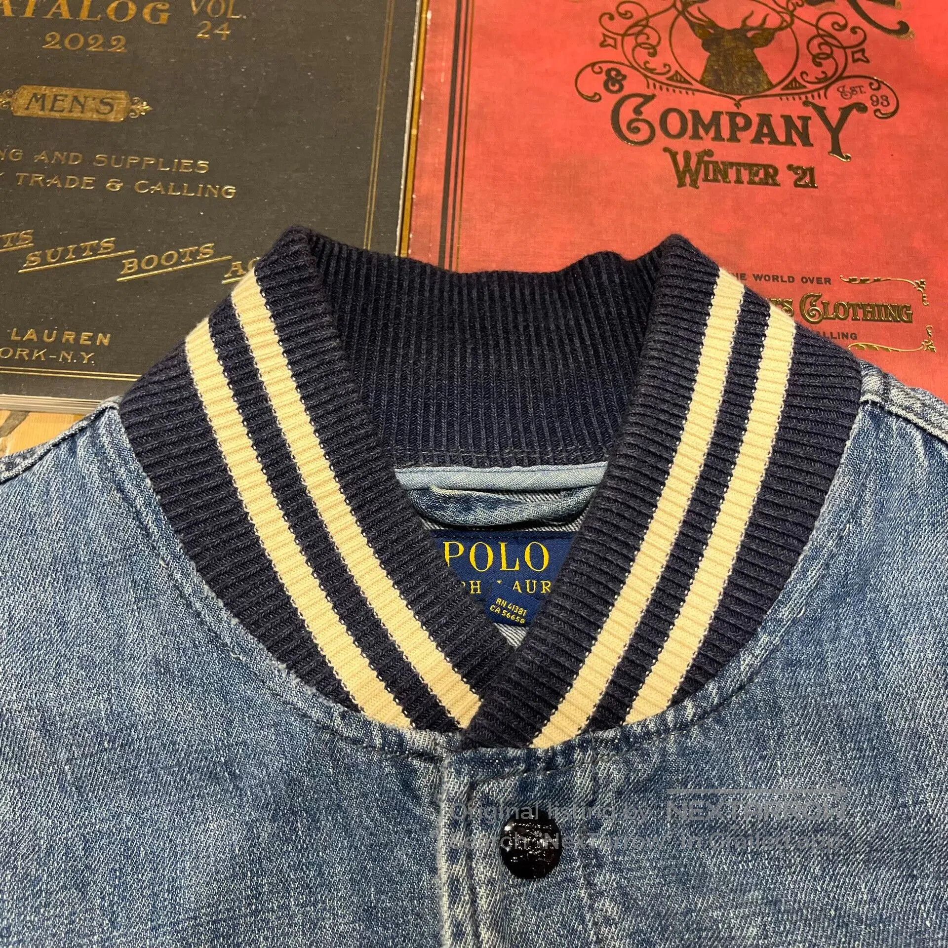 RRL Ralph Lauren Double RL Ralph Lauren Denim Baseball Jacket. Size US M / EU 48-50 / 2 - 5 Thumbnail