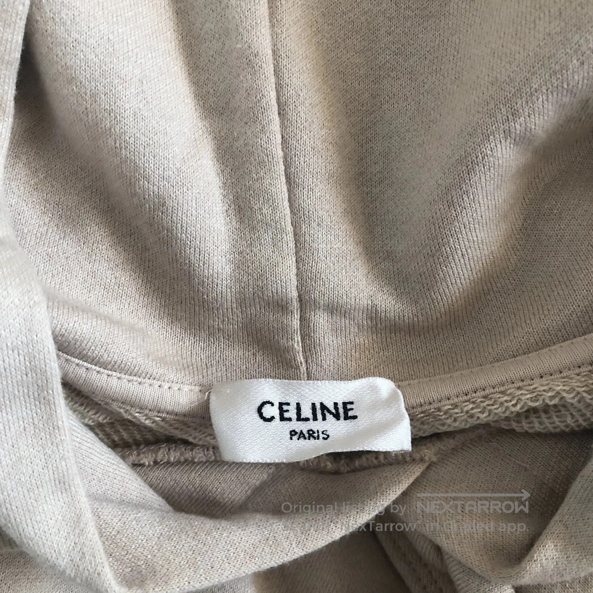 Celine Celine Paris Flocked Logo Hoodie. Size US M / EU 48-50 / 2 - 3 Thumbnail
