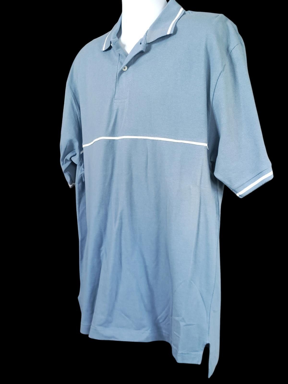 CNCPTS Concepts Men's Blue Short Sleeve Polo Shirt w/White Piping Size US XL / EU 56 / 4 - 5 Thumbnail