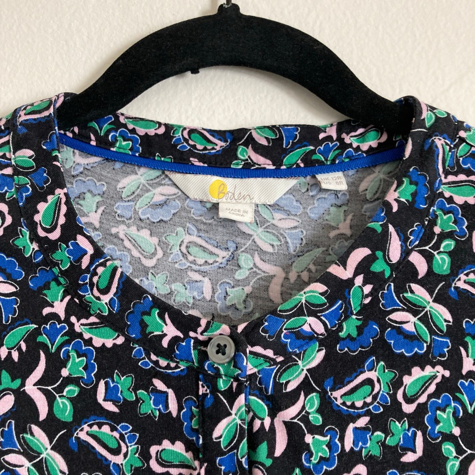 Boden Boden Cotton Blue Floral Paisley Button Front Tiered Dress Size M / US 6-8 / IT 42-44 - 6 Thumbnail