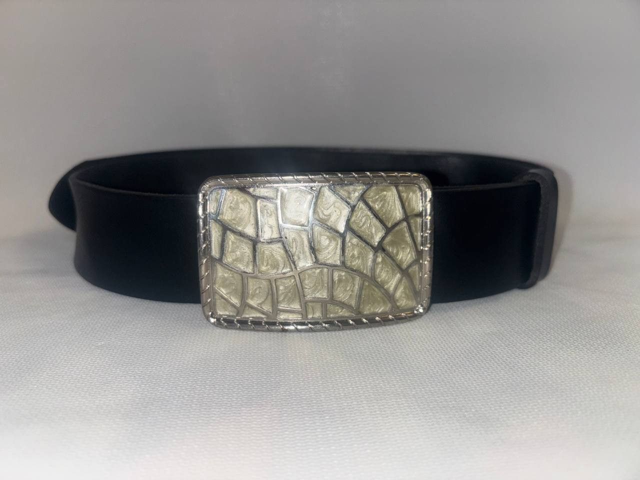 Vintage Vintage belt JONES stylish, luxurious, leather black belt Size ONE SIZE - 1 Thumbnail