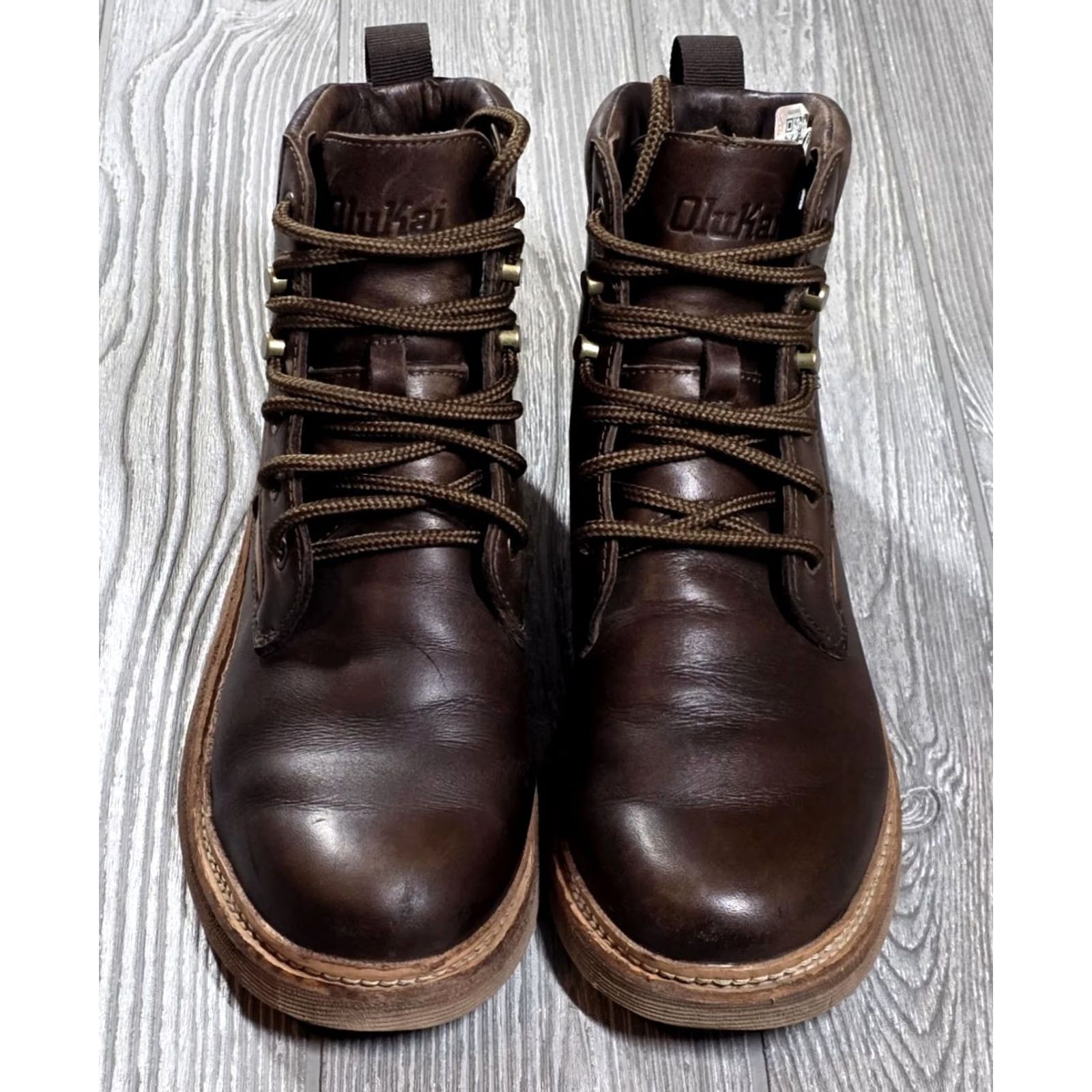 Olukai OLUKAI KILAKILA MENS Chukka Boot Leather Dark BROWN 8.5 Size US 9 / EU 42 - 4 Thumbnail