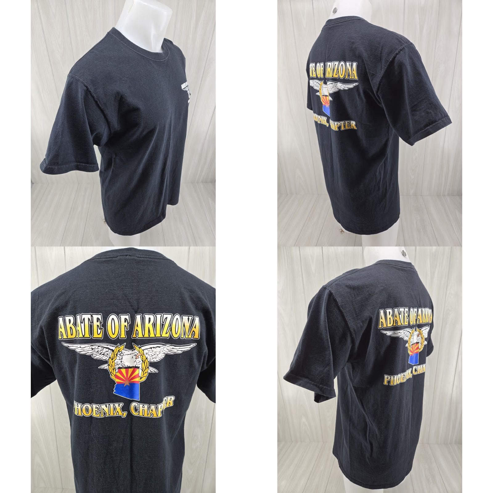 Fruit Of The Loom VINTAGE Abate Of Arizona Phoenix Chapter Shirt L Black Cotton Graphic Print Crew Neck Short Sleeve Nike? Size US L / EU 52-54 / 3 - 8 Thumbnail
