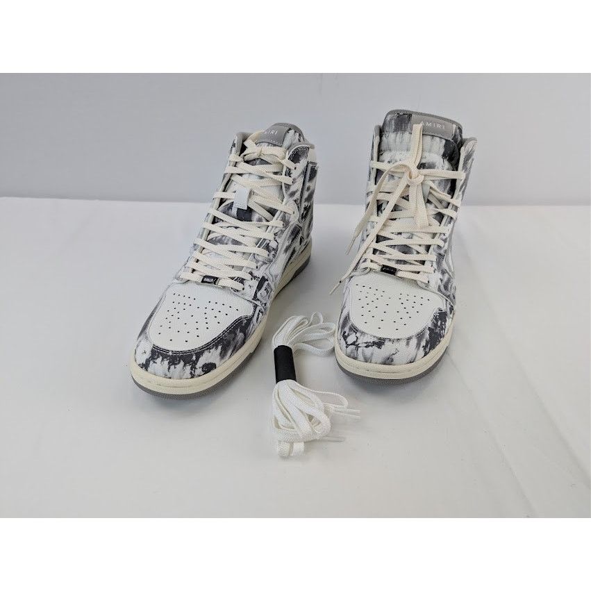 Amiri o1rshd1 Tie Dye Skel Hi Top Sneakers in Grey Size US 13 / EU 46 - 9 Thumbnail