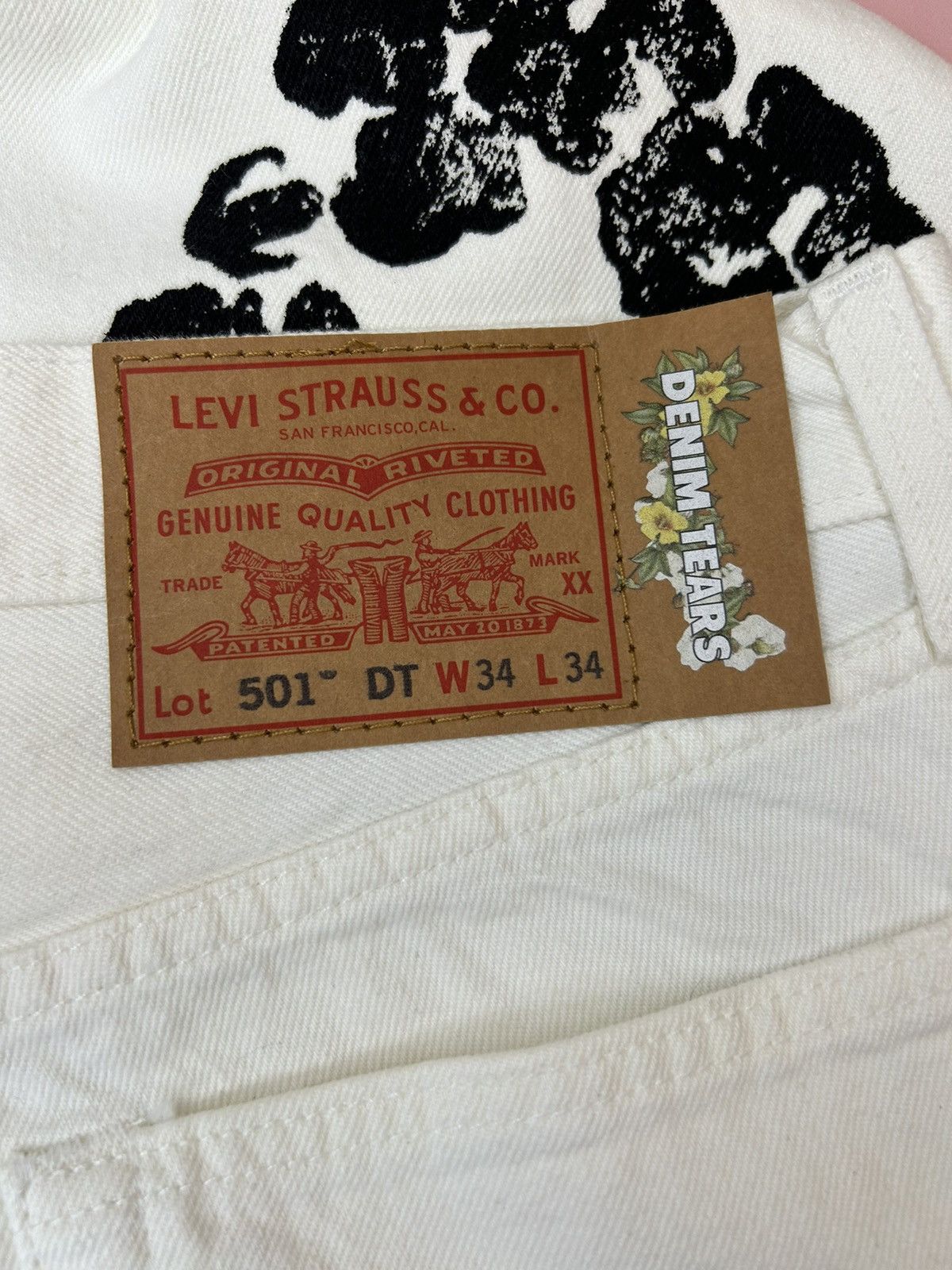 LEVIS X DENIM TEARS COTTON WREATH JEANS - WHITE
