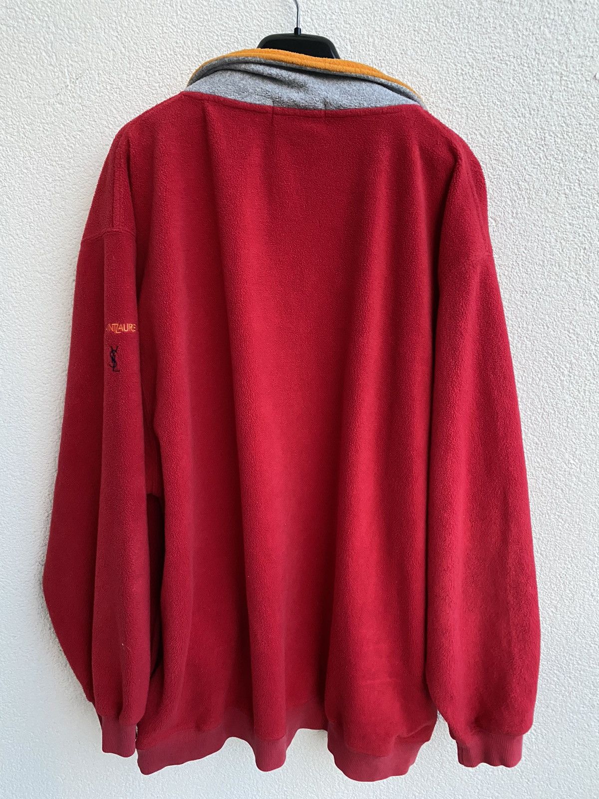 Yves Saint Laurent Fleece YSL Sweatshirt Quarter Zip Big Logo Vintage Sweater Size US XL / EU 56 / 4 - 12 Thumbnail