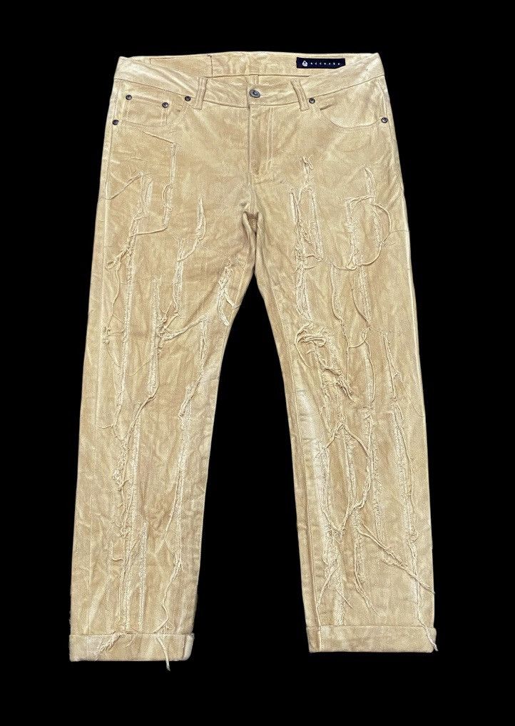 Add × Japanese Brand × Le Grande Bleu (L.G.B.) Add Make Super Striped Destroyed Distressed Cropped Jeans Size US 32 / EU 48 - 1 Thumbnail