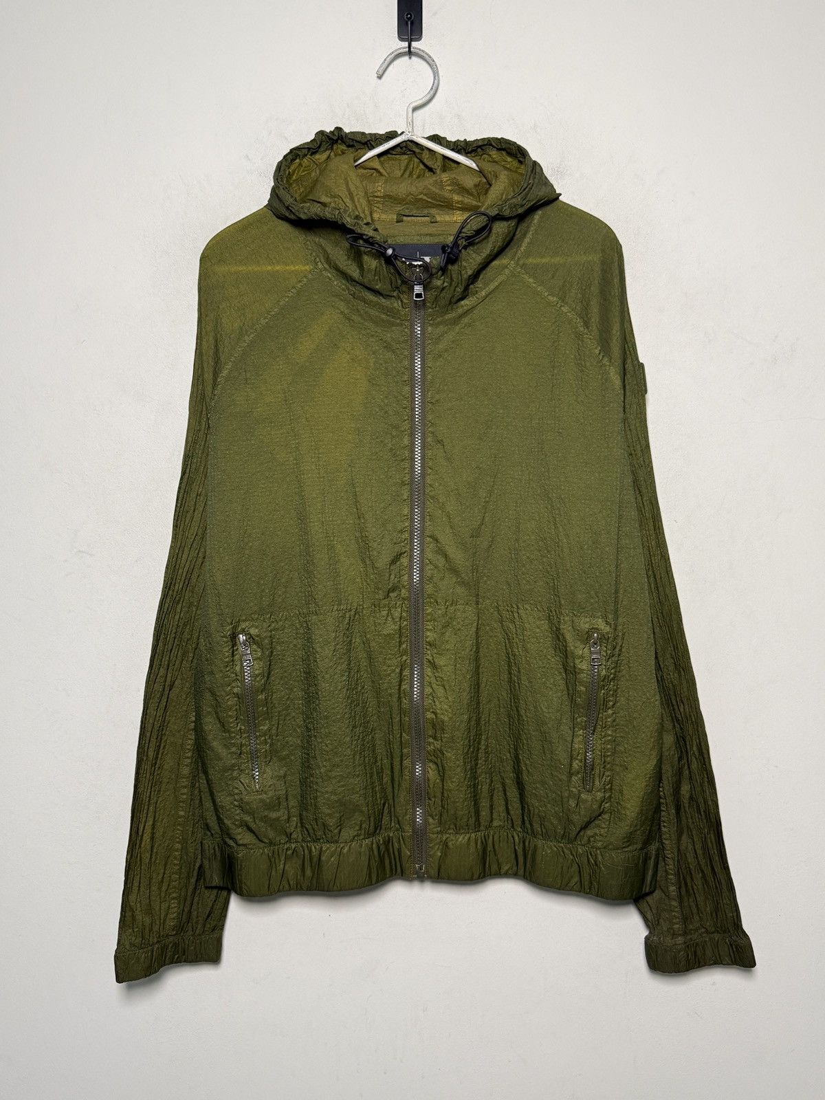 Giorgio Armani Armani lightweight crinkle nylon jacket in deep olive tone Size US L / EU 52-54 / 3 - 3 Thumbnail