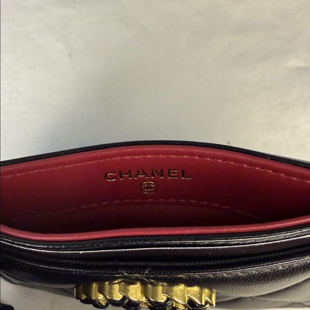 Chanel Chanel 19 Black Lambskin Quilted Chain CC Card Holder NIB L Size ONE SIZE - 6 Thumbnail