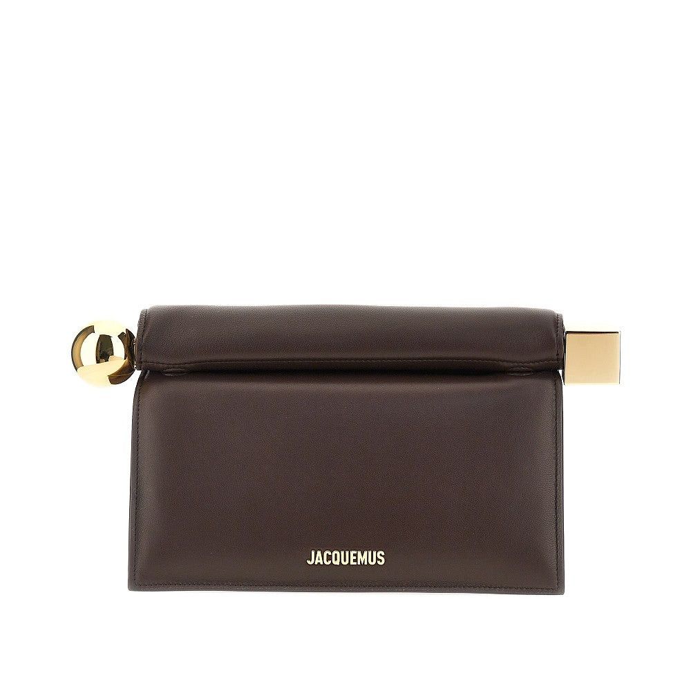Jacquemus Jacquemus Rond Carré Nappa Leather Clutch Brown UNI Women - USA Tariffs Included Size ONE SIZE - 1 Thumbnail