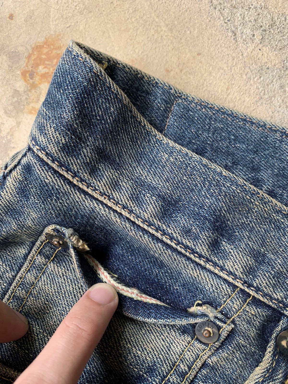 Edwin × Vintage Edwin 505 Redline Selvedge Distressed Denim Size US 31 - 6 Thumbnail