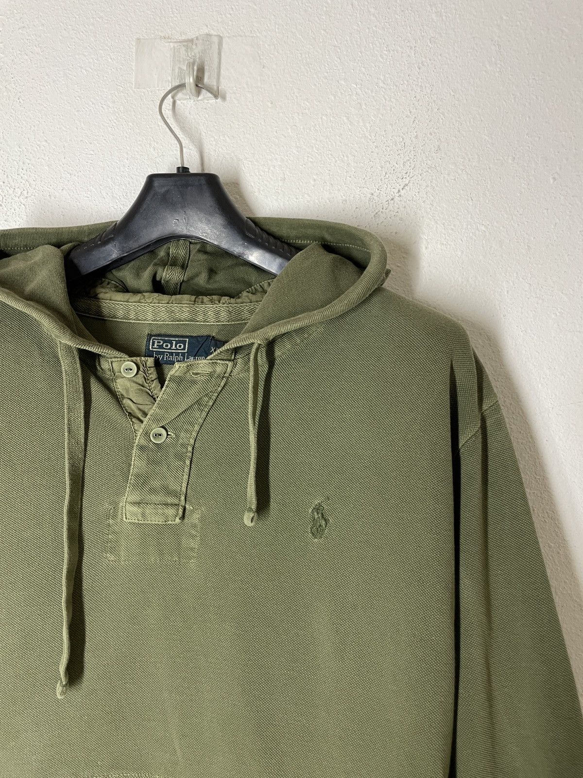 Polo Ralph Lauren Polo Ralph Lauren pique Vintage Olive Green Hoodie 90s Size US XL / EU 56 / 4 - 3 Thumbnail