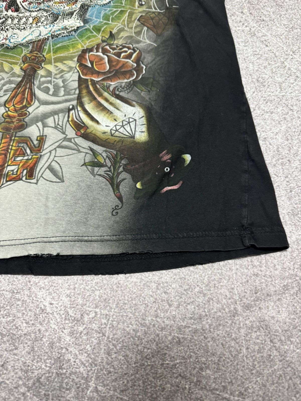 Ed Hardy Vintage Y2K Emperor Elernity Distressed Washed Sull T-Shirt Size US M / EU 48-50 / 2 - 4 Thumbnail