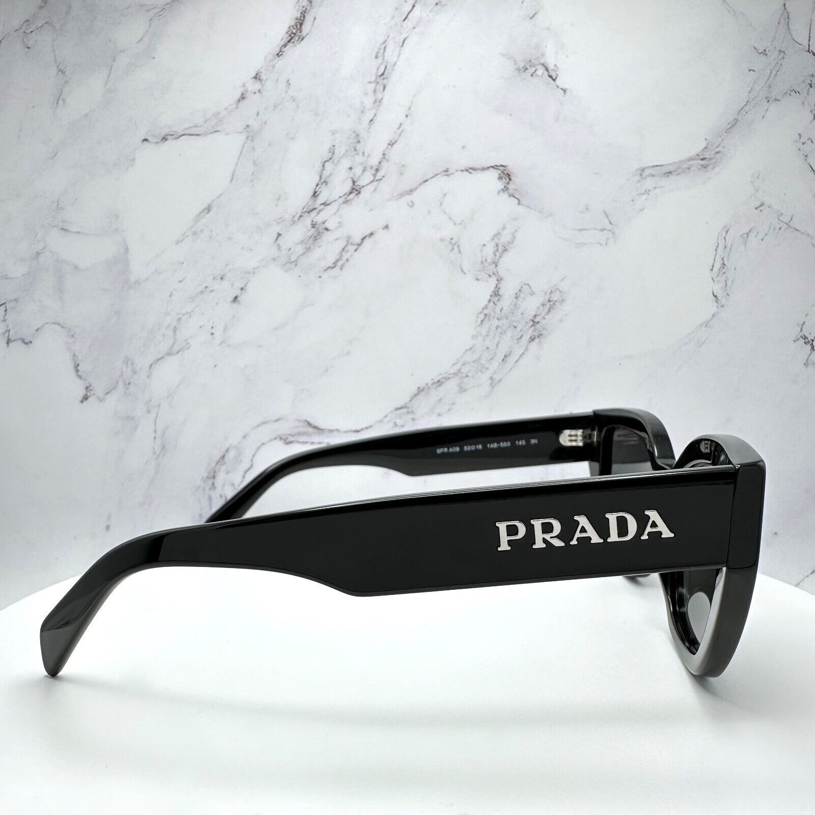 Prada New Prada Sunglasses Black Butterfly Cat Eye Spelled Logo Size ONE SIZE - 4 Thumbnail