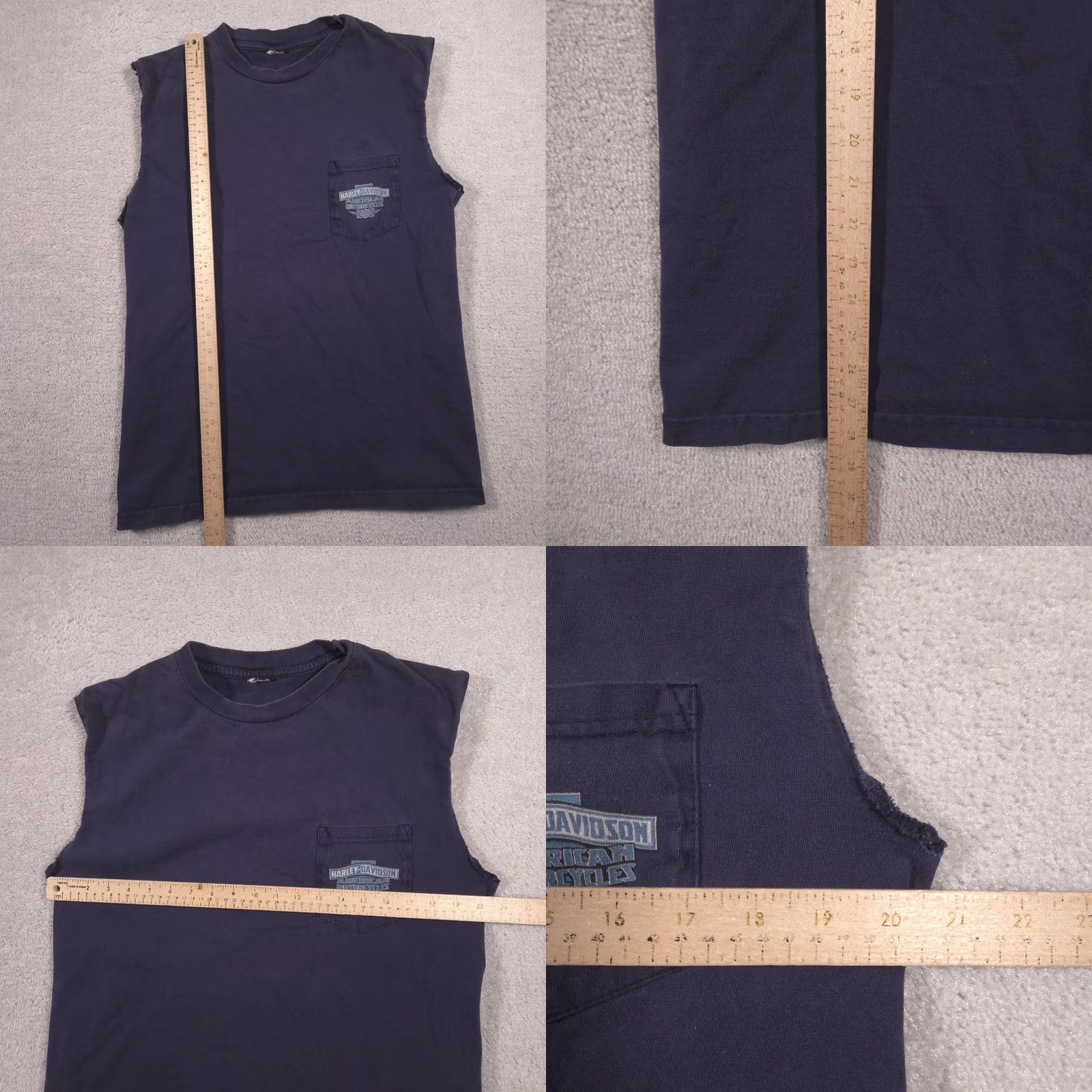 Harley Davidson VINTAGE Harley-Davidson Shirt Mens M Sleeveless Pocket Hawkeye Coralville Blue Graphic Print Logo Size US M / EU 48-50 / 2 - 8 Thumbnail