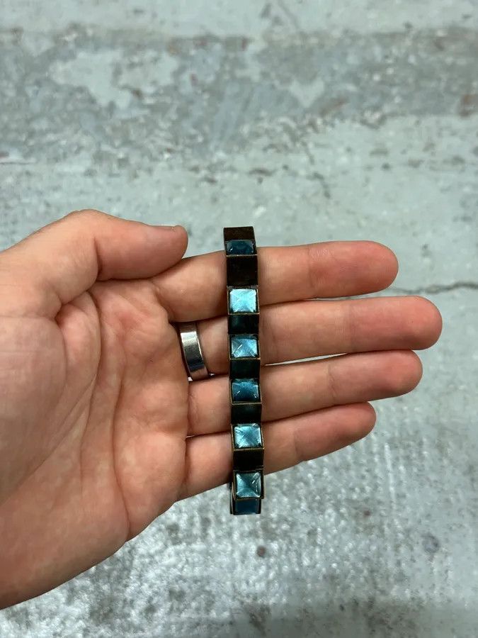 Jean Paul Gaultier 1990s Jean Paul Gaultier Blue Faceted Stone Bracelet Size ONE SIZE - 2 Thumbnail