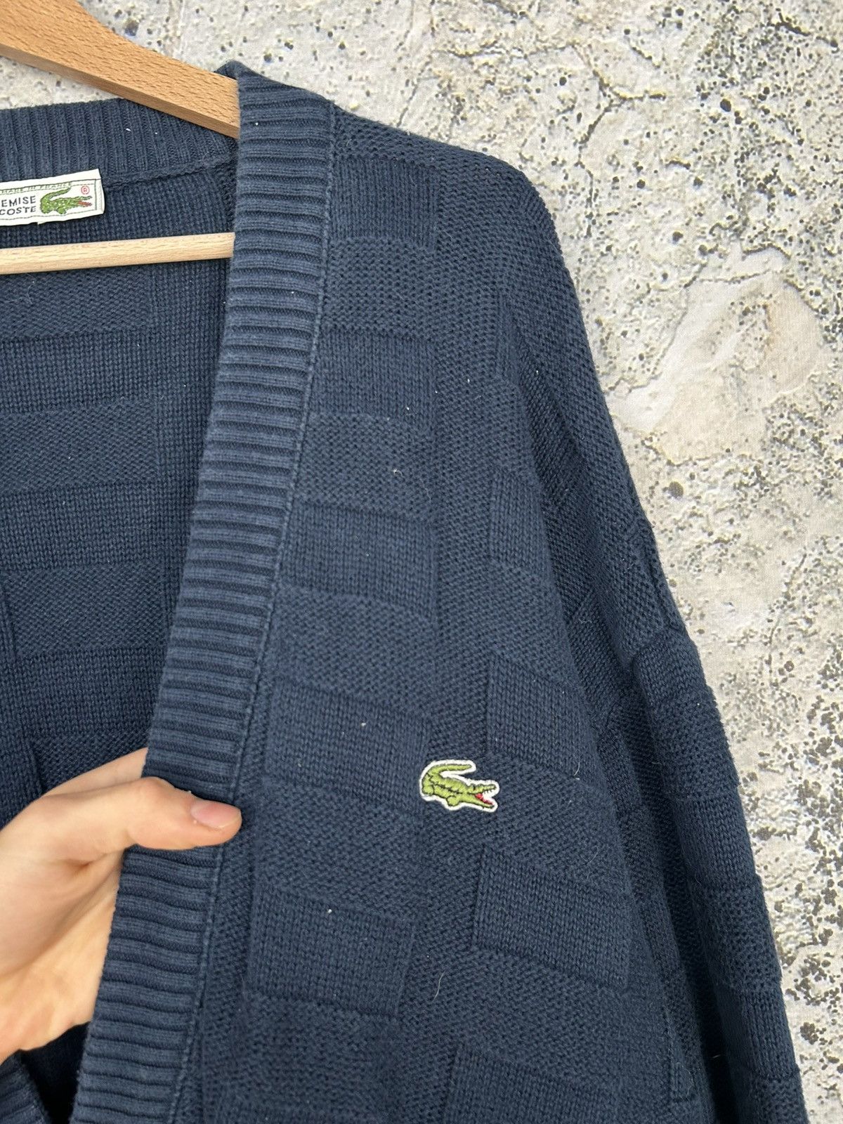 Lacoste Vintage Lacoste Cardigan Navy Blue 90s Archive Designer Size US L / EU 52-54 / 3 - 3 Thumbnail